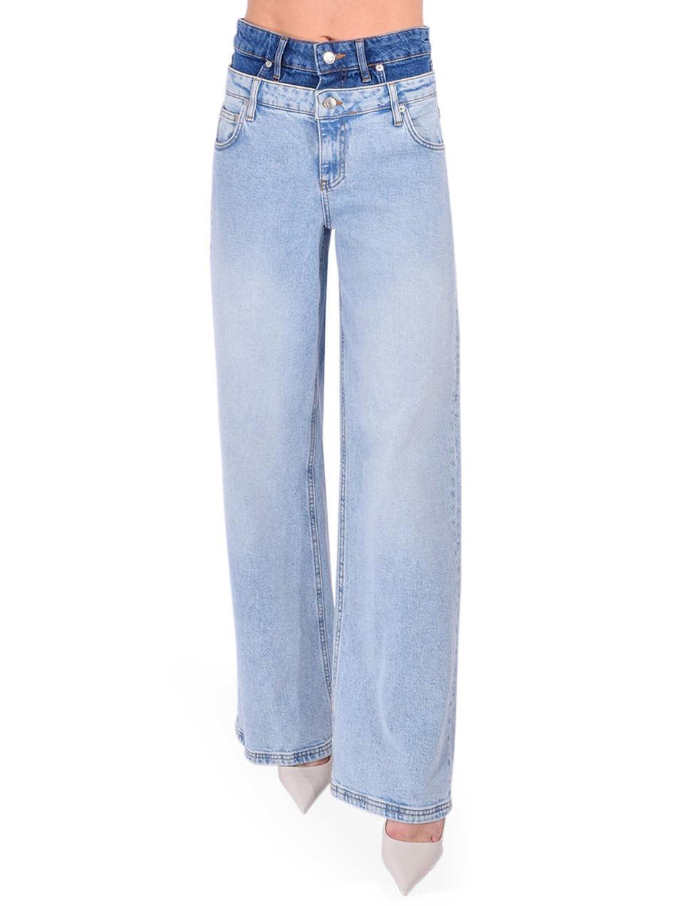 SIMKHAI Kove Double Waistband Jean Front View 