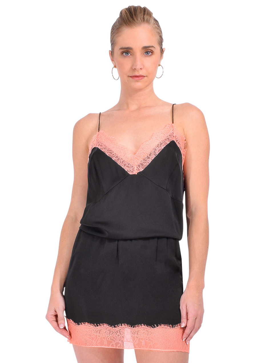 BELLEROSE Haven Tank Top in Black Front View 
