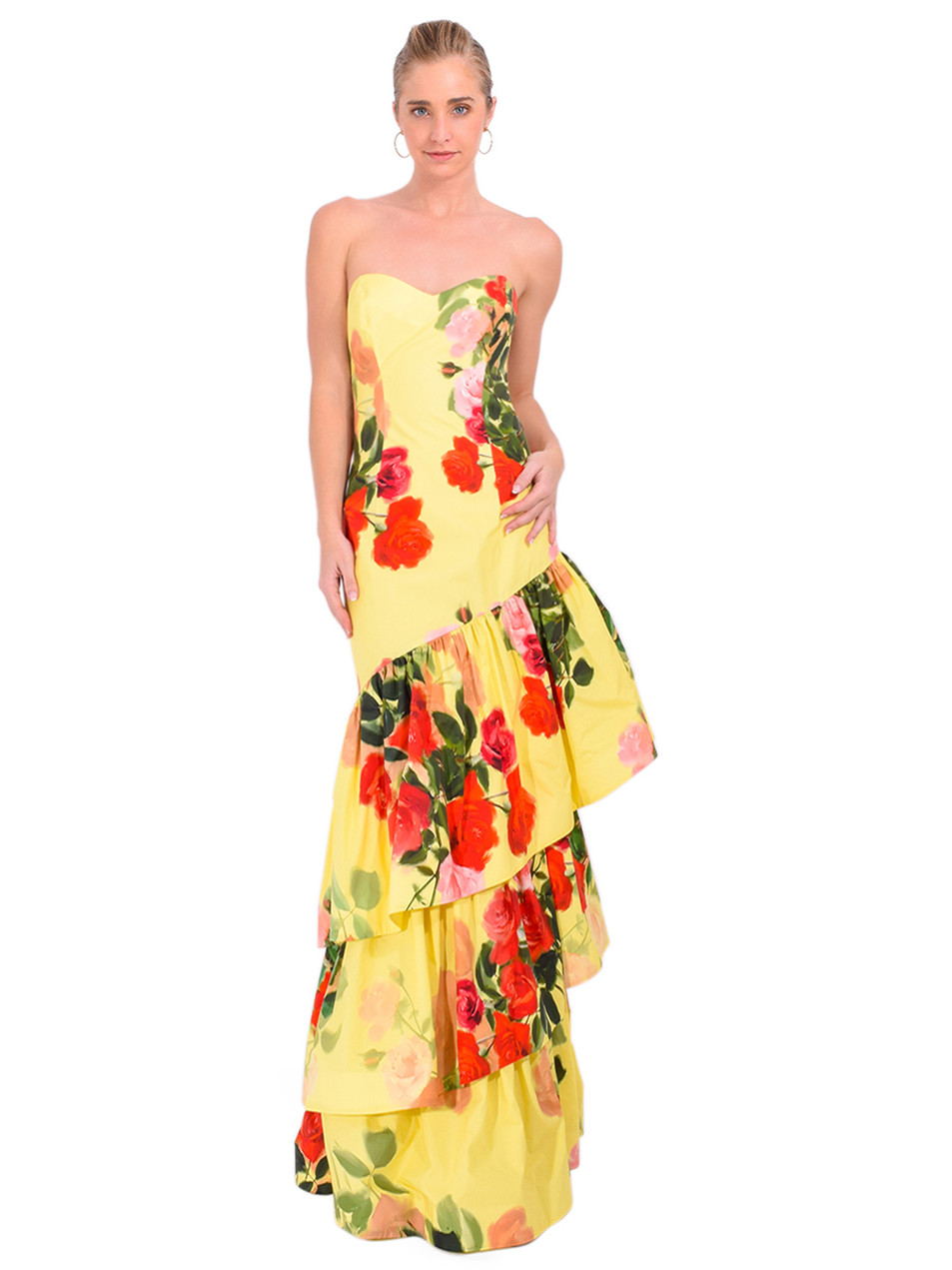 CARA CARA Willa Dress in Le Rose Yellow Front View 