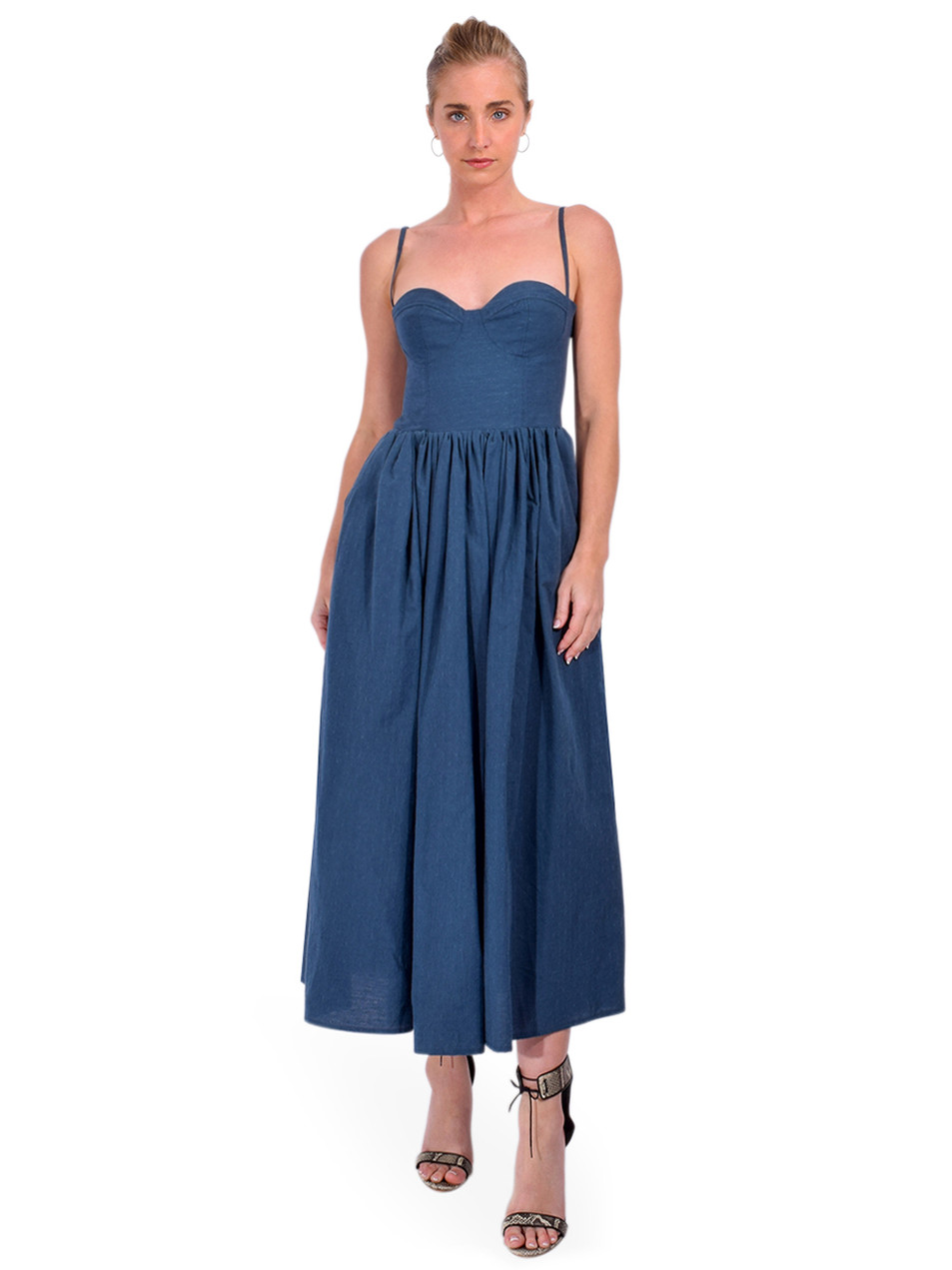 Prime of Lime Catalina Midnight Dress in Blue Front View 1