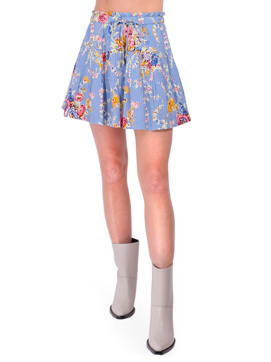 LOVE THE LABEL Melie Mini Skirt in Powerscourt Garden Floral Front View 