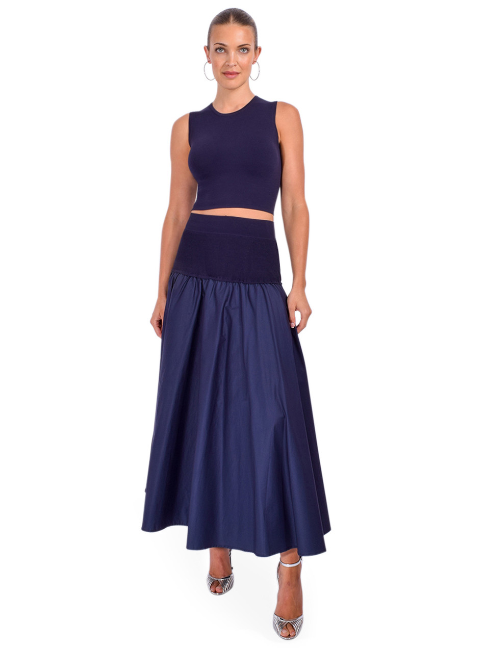 KARINA GRIMALDI Riley Knit Skirt & Top Set in Navy