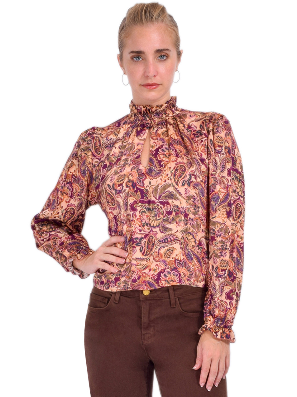 Drew Yumi Top in Berry Multi Front View 