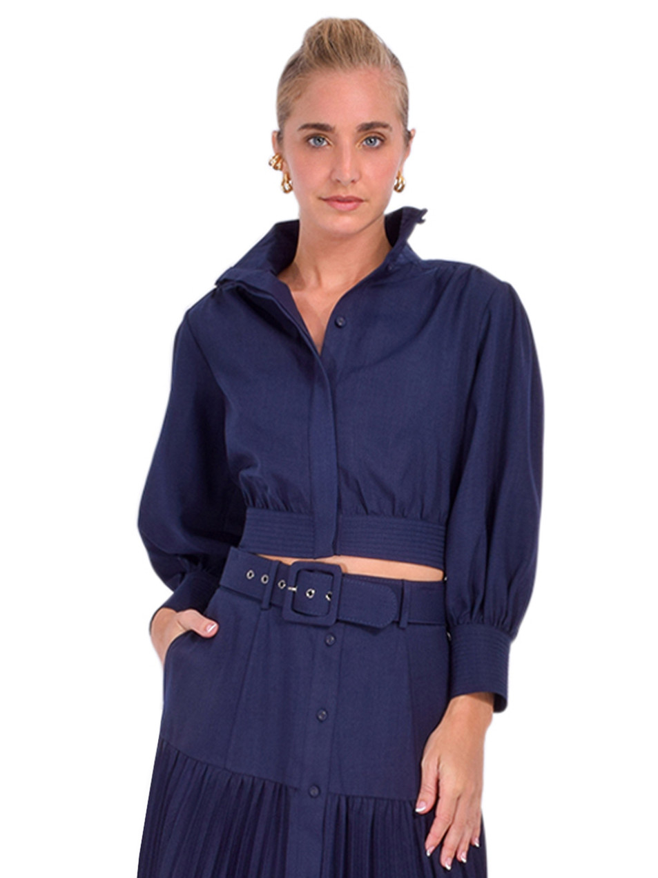 CHRISTY LYNN Fae Jacket in Navy Front View 