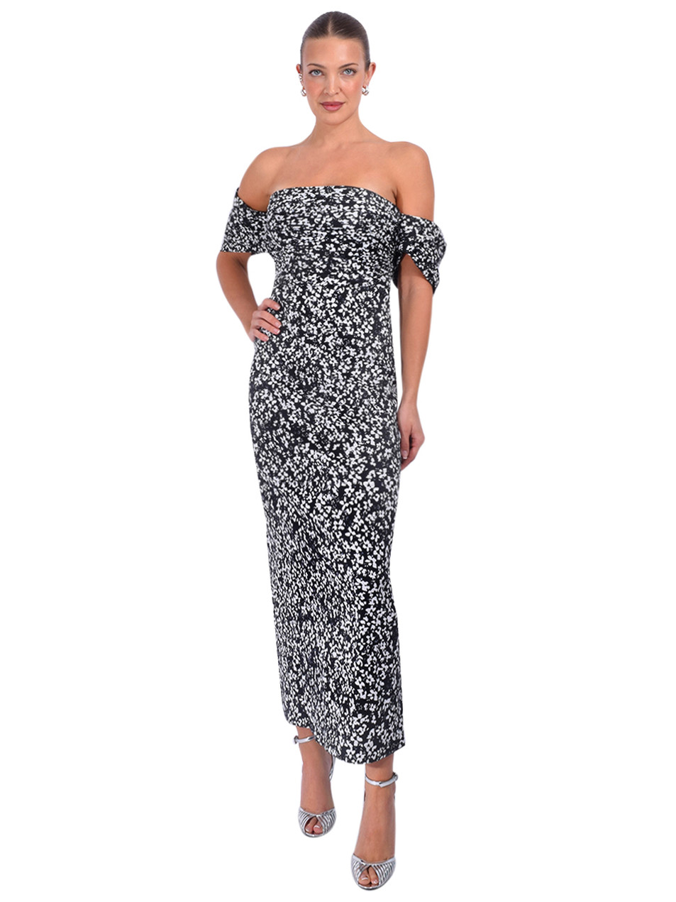 KIKA VARGAS Adele Daisy Dress in Midnight Front View 1