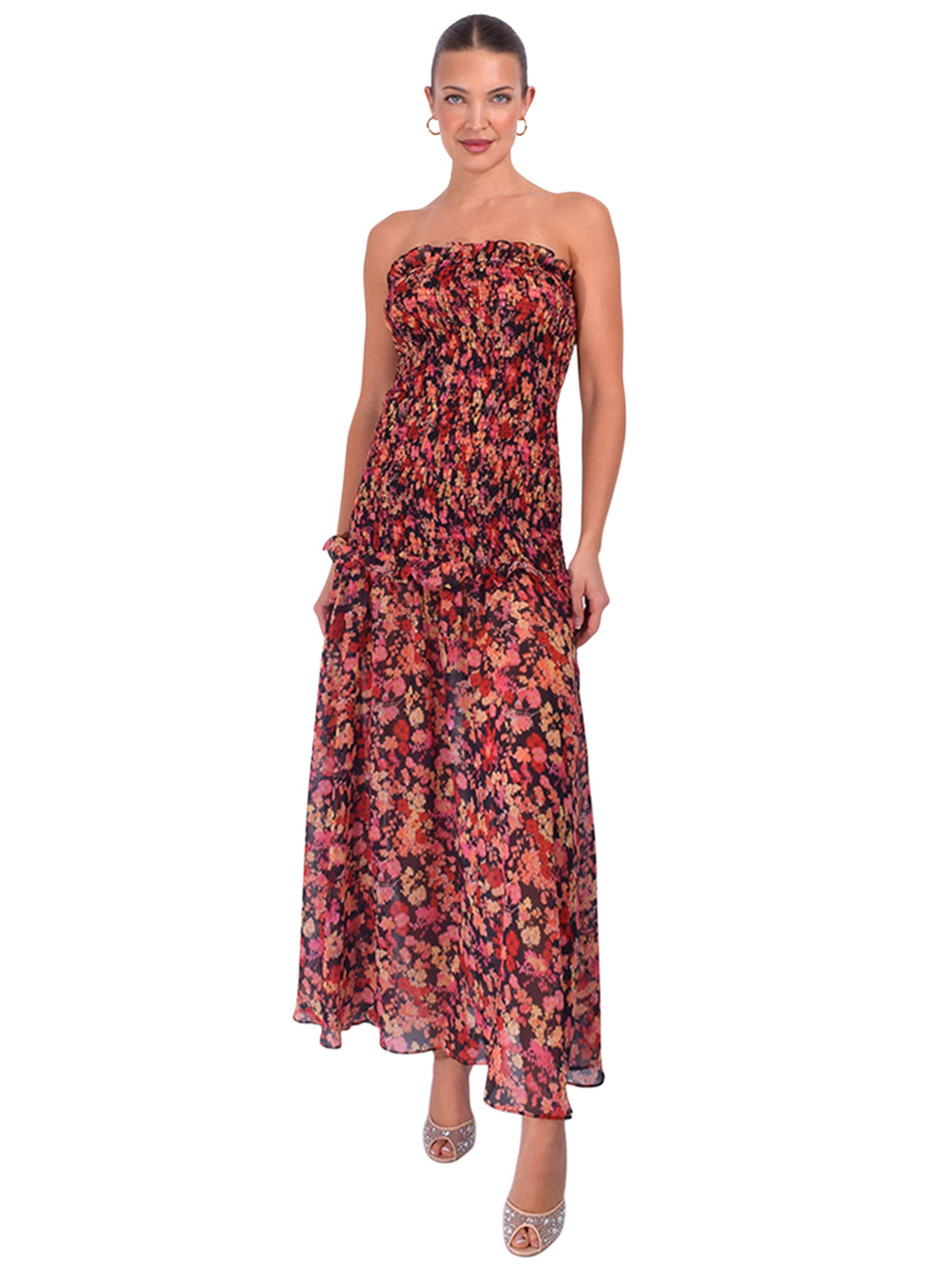 KIKA VARGAS Safi Dress in Rose Multi Front View 1