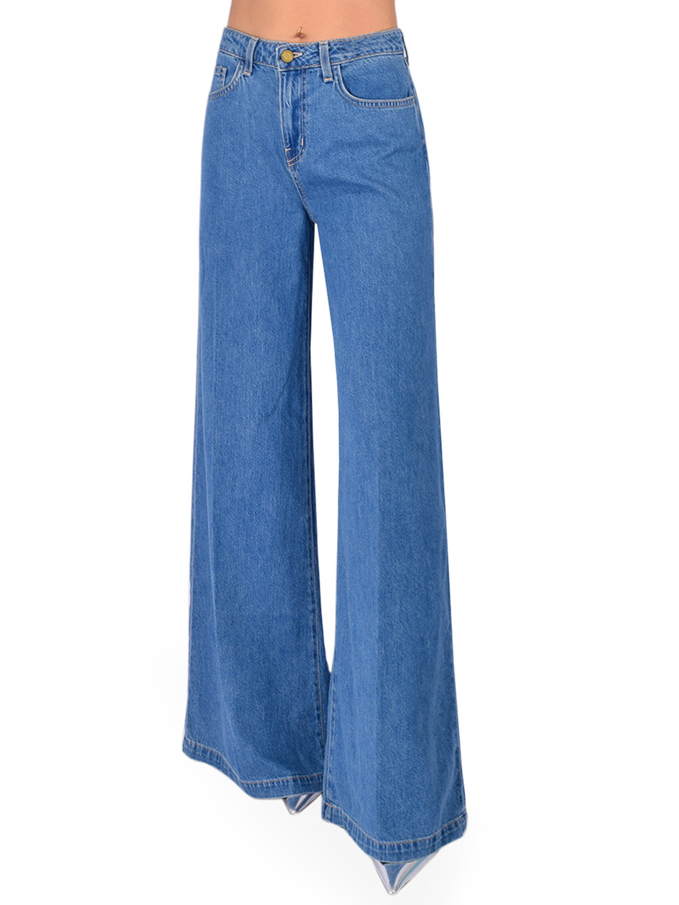 L'AGENCE Quincy Wide-Leg Jean in Wilton Front View 