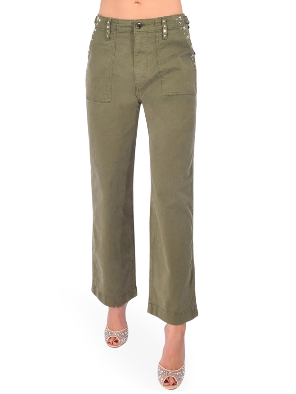 RE/DONE Trooper Pant in Green Front View 