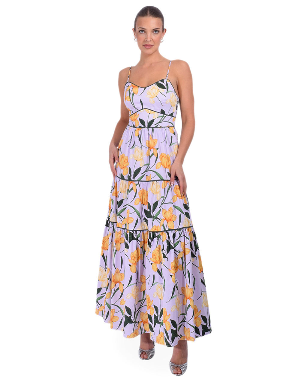 CHRISTY LYNN Saphina Dress in Lilac Florette Front View 1