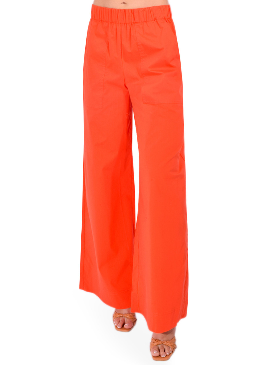 SIMKHAI Arden Pull On Pant in Lobster Front View 