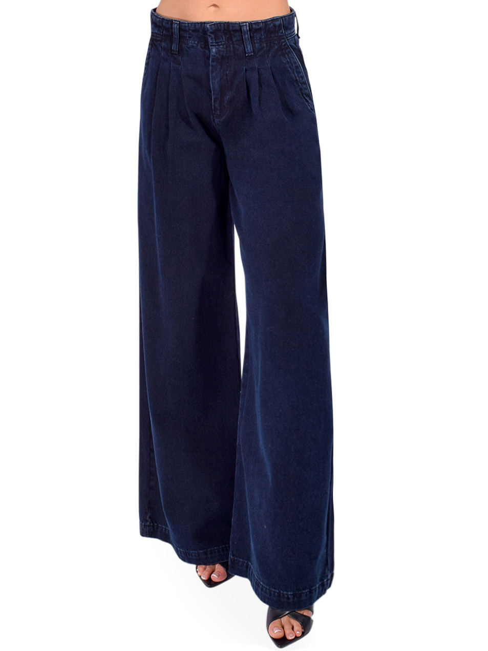 BA&SH Toby Jean in Navy Blue Front View 