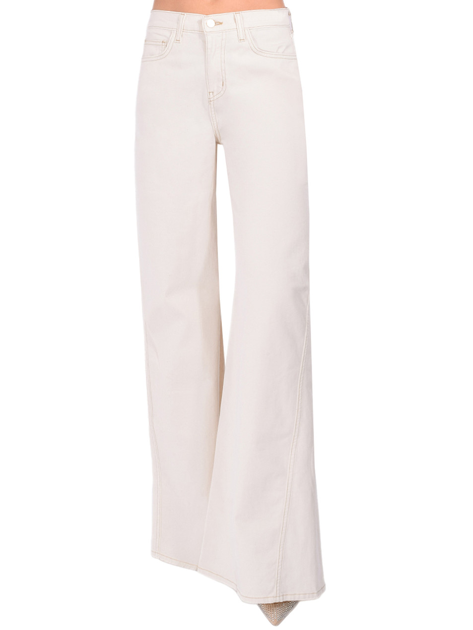 L'AGENCE Beau Wide-Leg Jean in Macadamia Front View 
