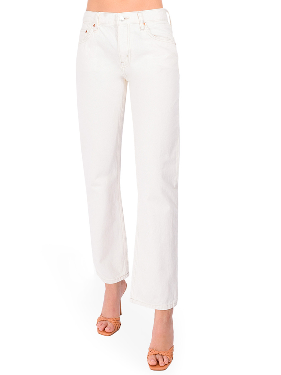 RE/DONE Blondie Jean in Crema Front View 