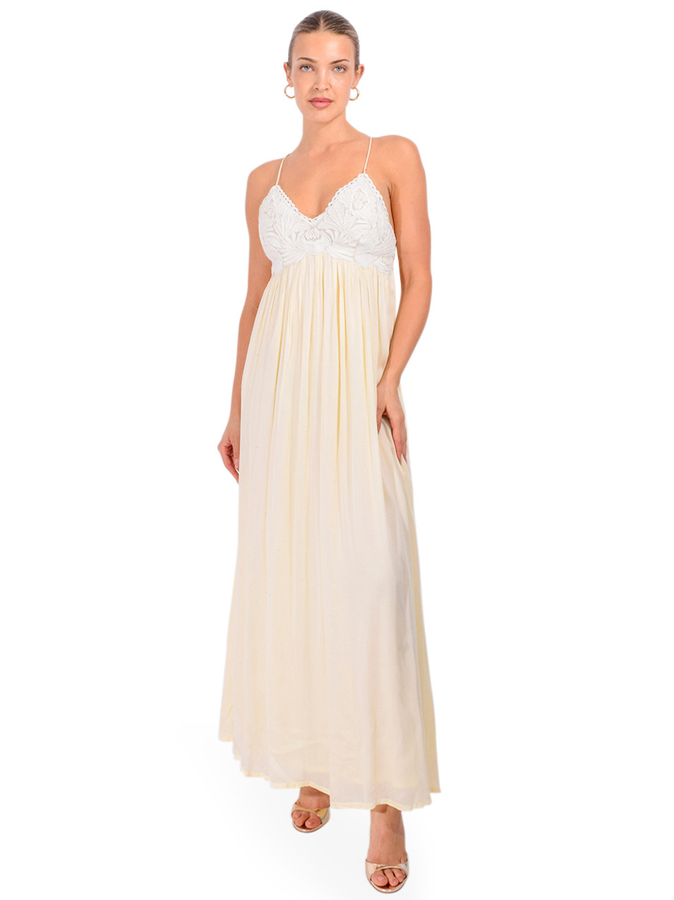 LOUISE MISHA Ysolde Dress in Yellow Front View 1