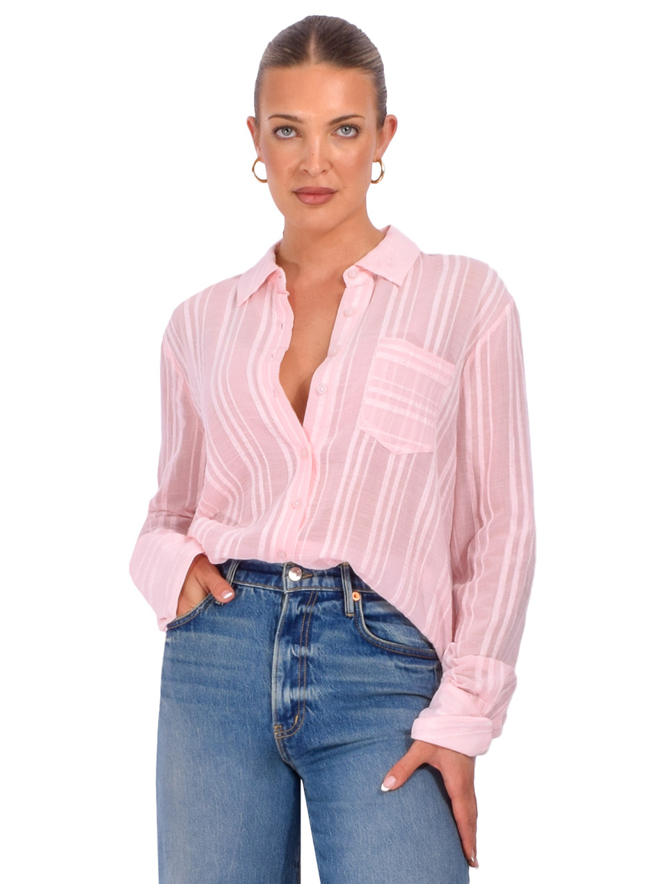 LE SUPERBE My Perfect Shirt in Blush Front View 