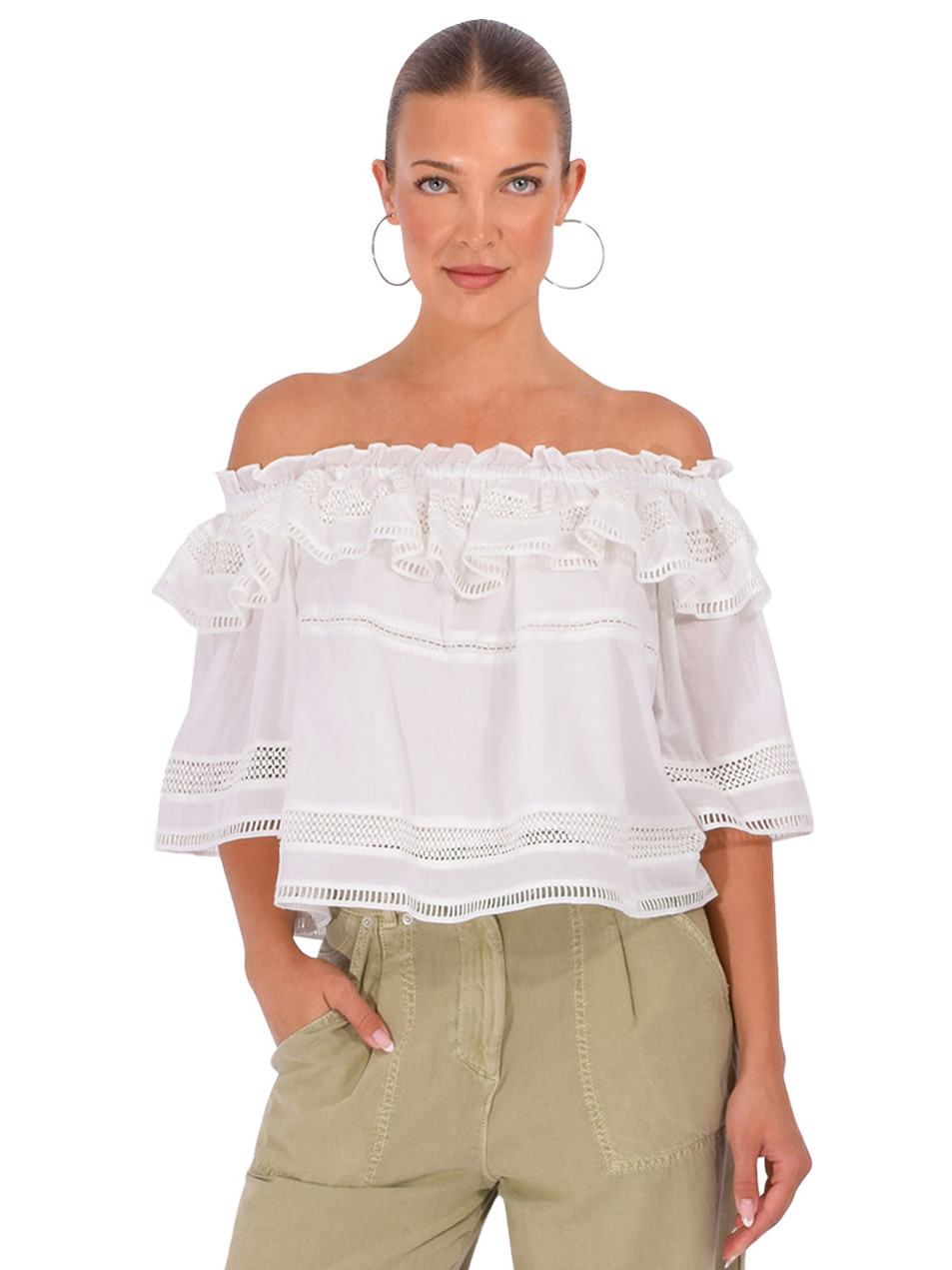CHRISTY LYNN Angela Top in White Front View 
