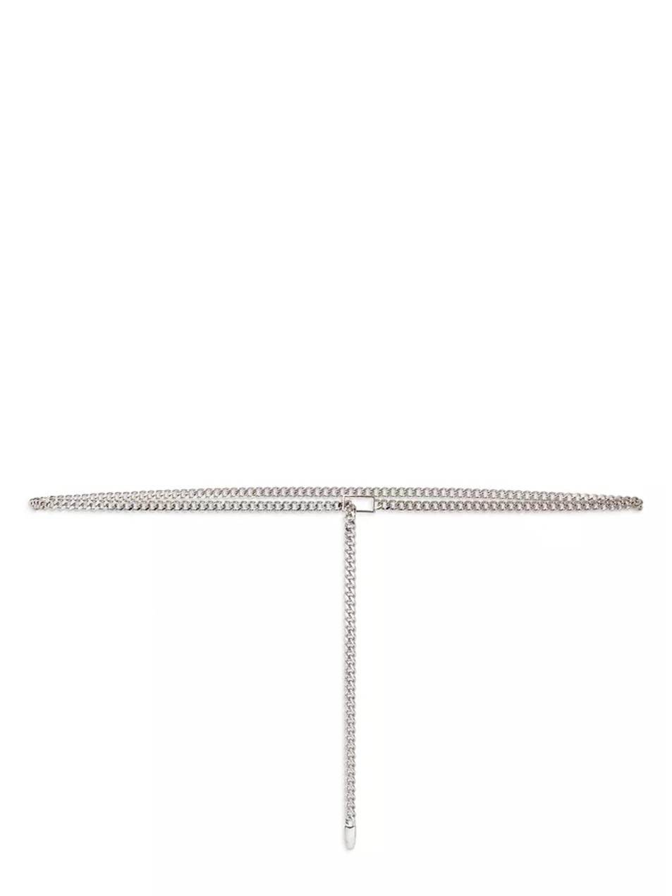 FRAME The Chain Belt in Nickle Front View 