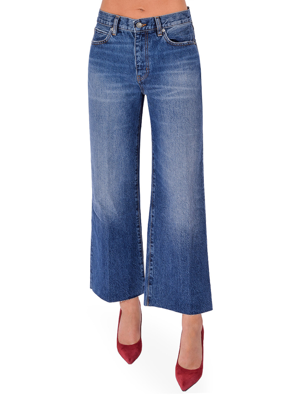 FRAME The Swing Jean in Lucky Raw After Front View 