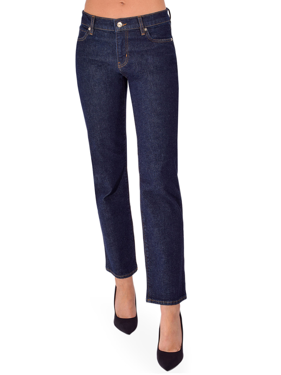 FRAME The Cigarette Jeans in Rinse Front View 