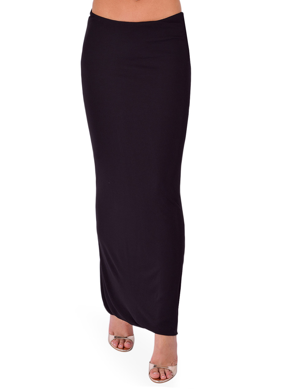 PARIS GEORGIA Half Moon Skirt in Black Front View 