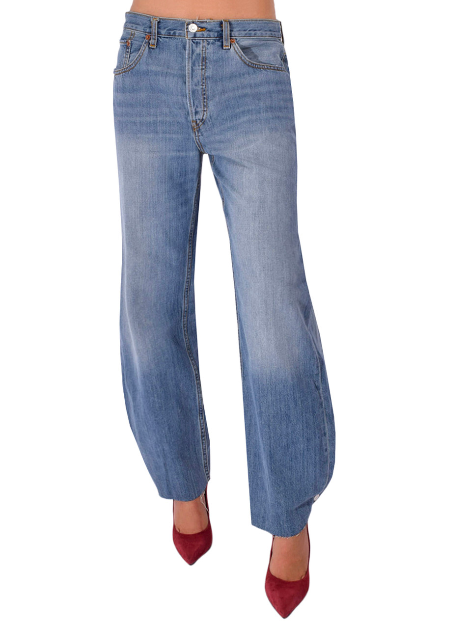 RE/DONE Nico Jean in Thunderstruck Blue Front View 