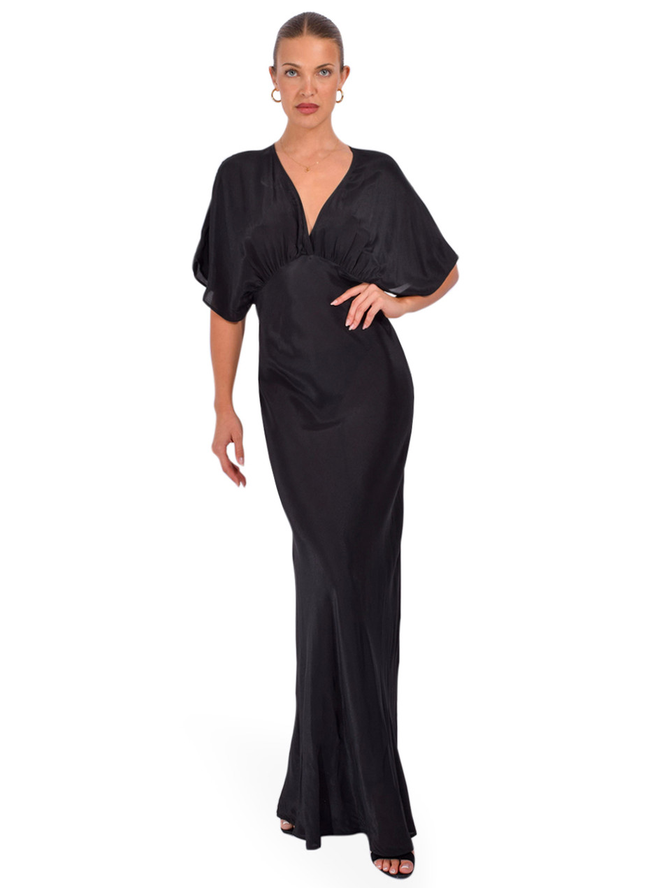 PARIS GEORGIA Elemental Delilah Dress in Black Front View 1