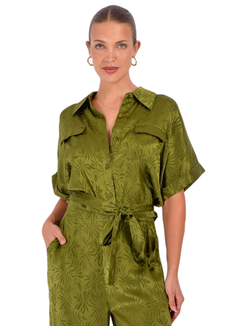 CHRISTY LYNN Manolo Top in Olive Front View 
