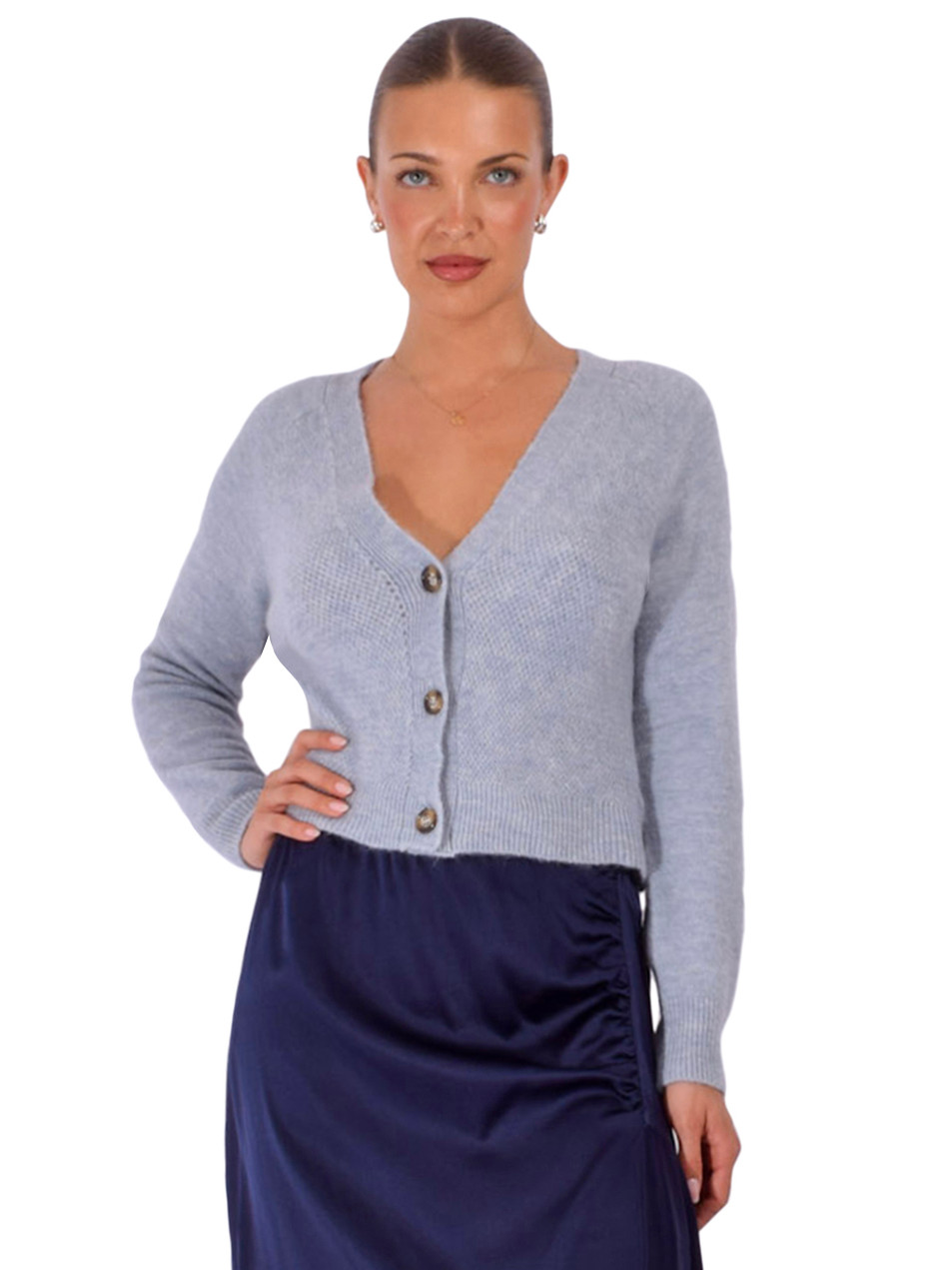 PHARAOH Ana Cardigan in Aura Blue Front View 