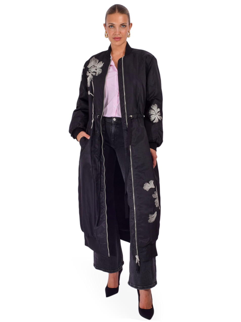 CINQ À SEPT Celestina Coat in Black Front View 1