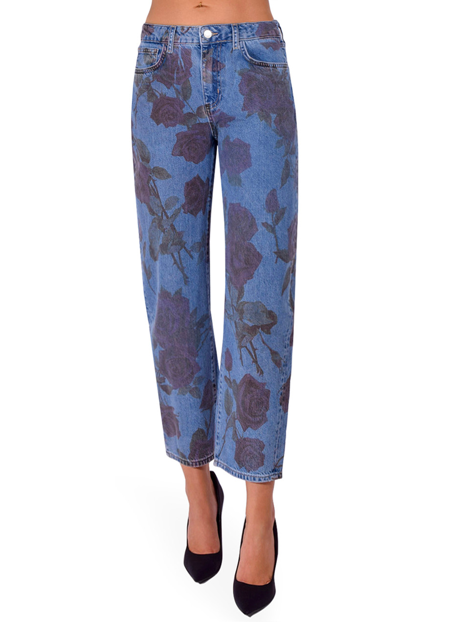 L'AGENCE Mallis Bow-Leg Jean in Romantic Rose Front View 