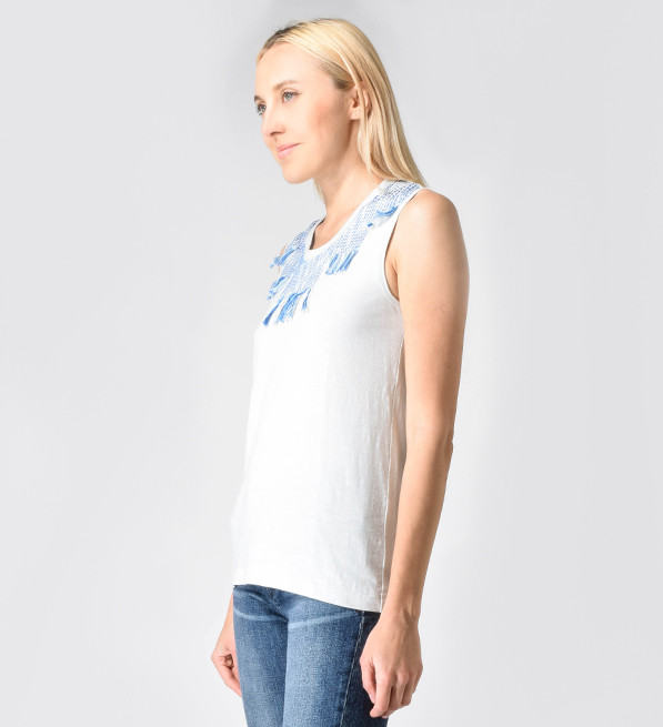 Pepin Frida Sleeveless Tee in Sky Blue Side View 