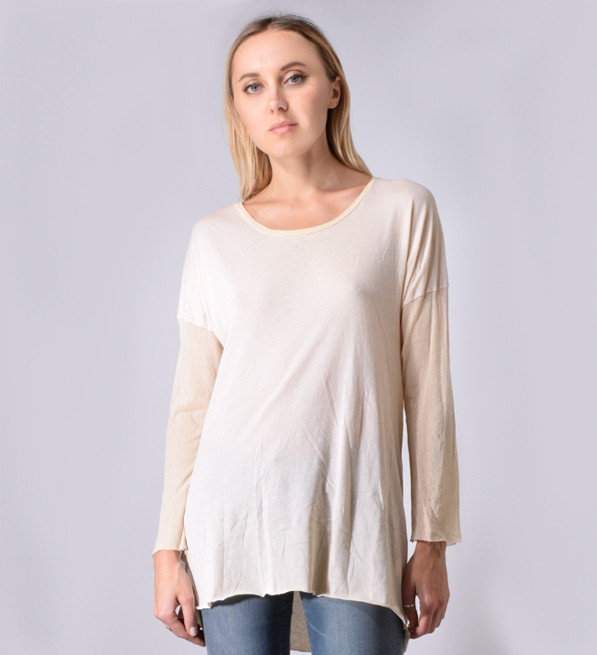 Nightcap Clothing Lemon Yellow Linen Gauze Long Sleeve Top Close Up Front View 