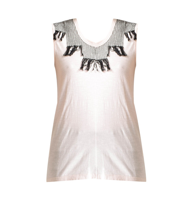 Pepin Frida Sleeveless Tee in Pink and Black Product Shot 