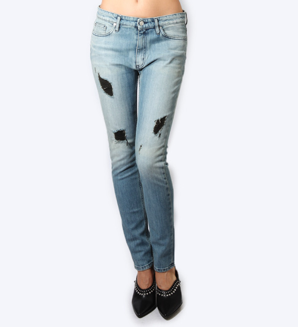 IRO Nancy Jeans in Light Blue Close Up Front View 