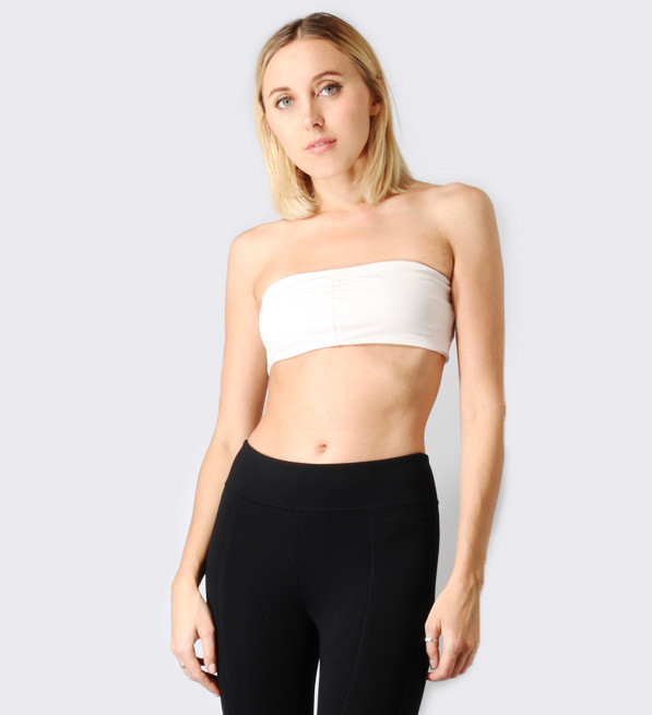 David Lerner Cross Back Bandeau in Blush Front View 