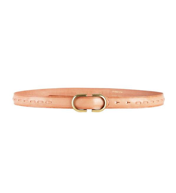 Intropia Leather Belt with Metallic Detail Front View 