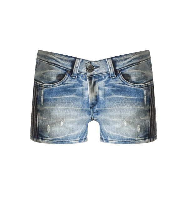 The Unknown Factory Denim Shorts with Zipper Detail Product Shot 