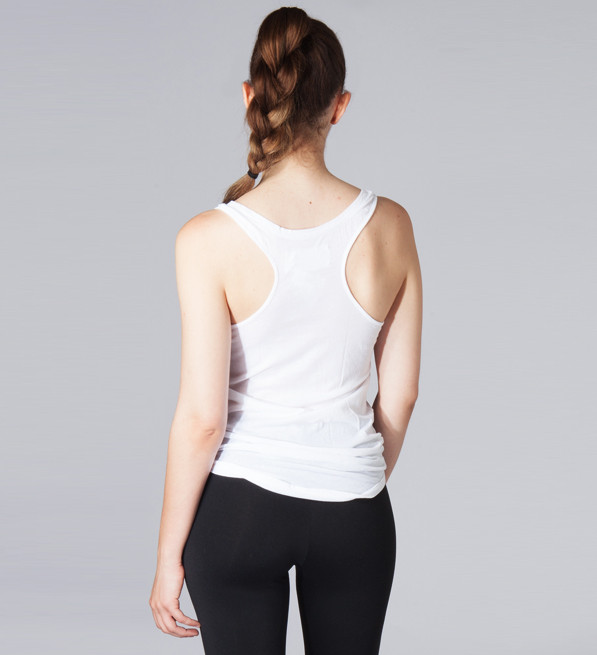 Humanoid Jim Razor Back Tank in White Back View 