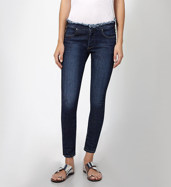 Intropia Frayed Skinny Jeans With Tacks Front View 