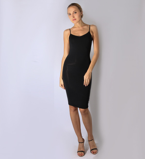 byTimo 40's Slip Dress in Black Front View 