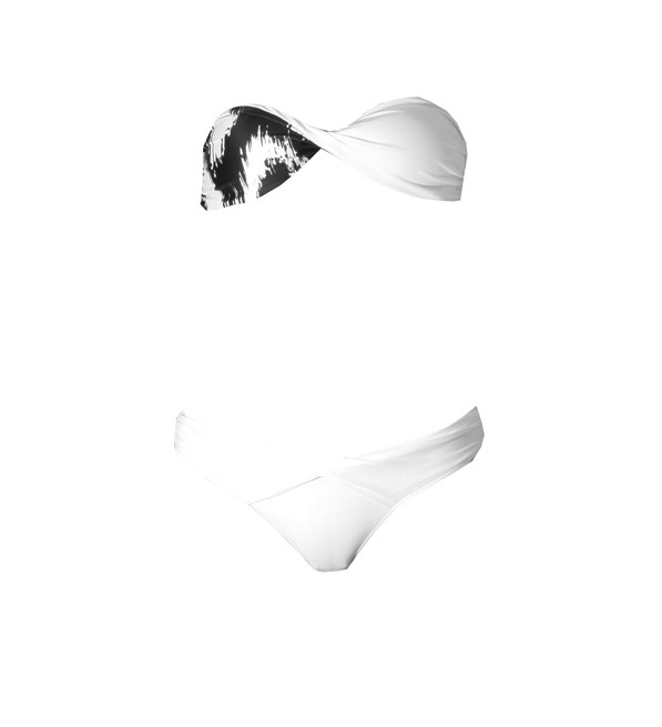 Wet Chic Black & White Twist Bikini Product Shot 