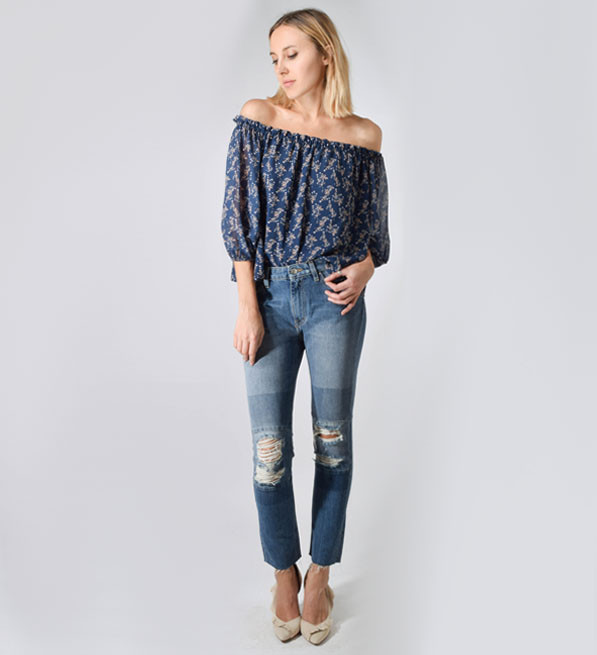 IRO Solange Jean in Light Blue Front View 