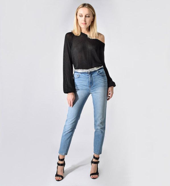 IRO Jones.US Sequin Jean in Light Blue Front View 