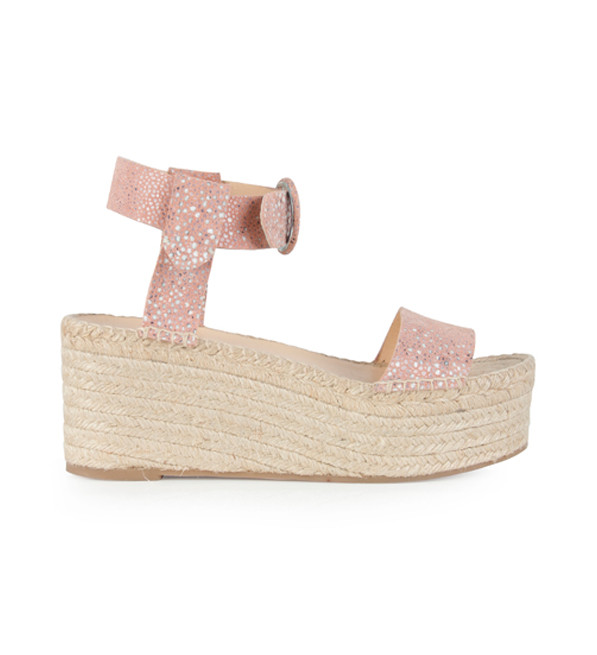 Intropia Mosaic Block Wedge Heel Sandal Side View 