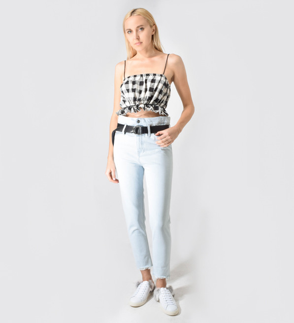 IRO Aven Belted Paperbag Jeans Front View 