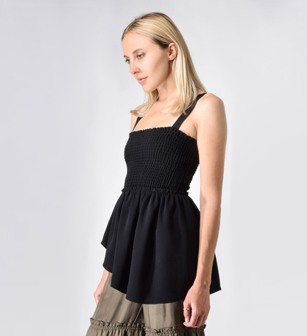 Cinq A Sept Kaira Asymmetrical Top in Black Side View 