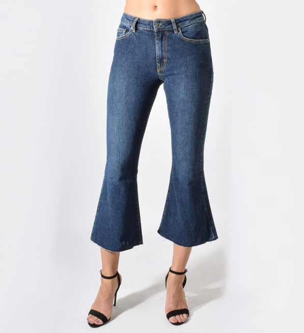 Ottod'Ame Cropped Flare Jeans Close Up Front View 