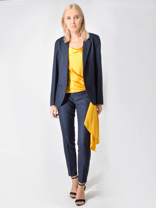 Reiko Track Fancy Pants in Navy Front View 