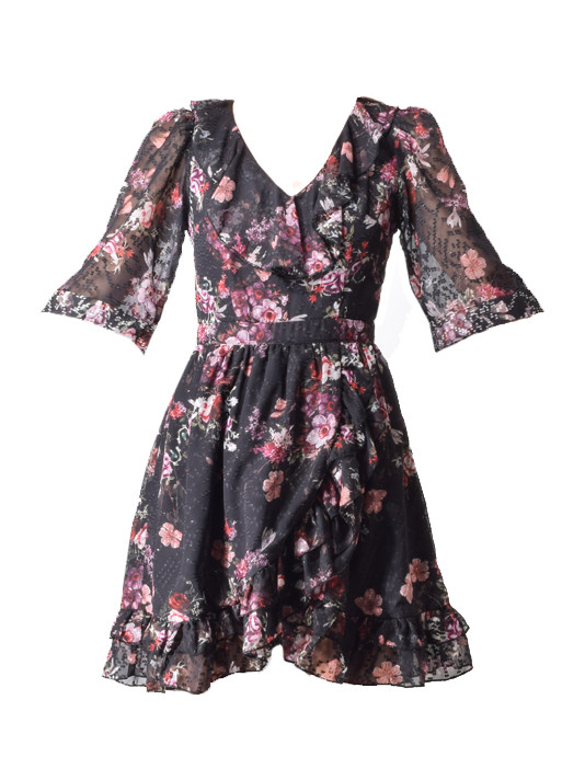  Aurelie Mini Dress in Midnight Garden Product Shot 