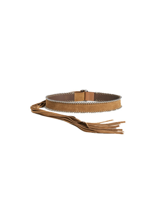 Tyler Ceinture Beige Studded Belt